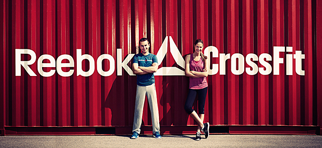Jorge Lorenzo and Martina Klein taking part in Reebok's CrossFit exhibtion in Madrid