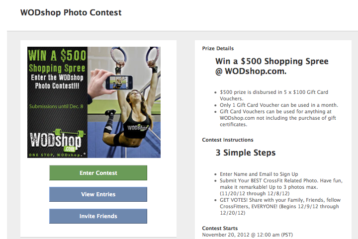 WOD Shop $500 Shopping Spree!