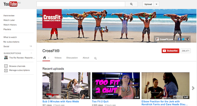 CrossFit's You Tube Channel