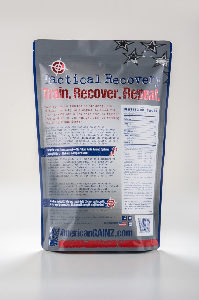 American Gainz nutrition tactical recovery protein