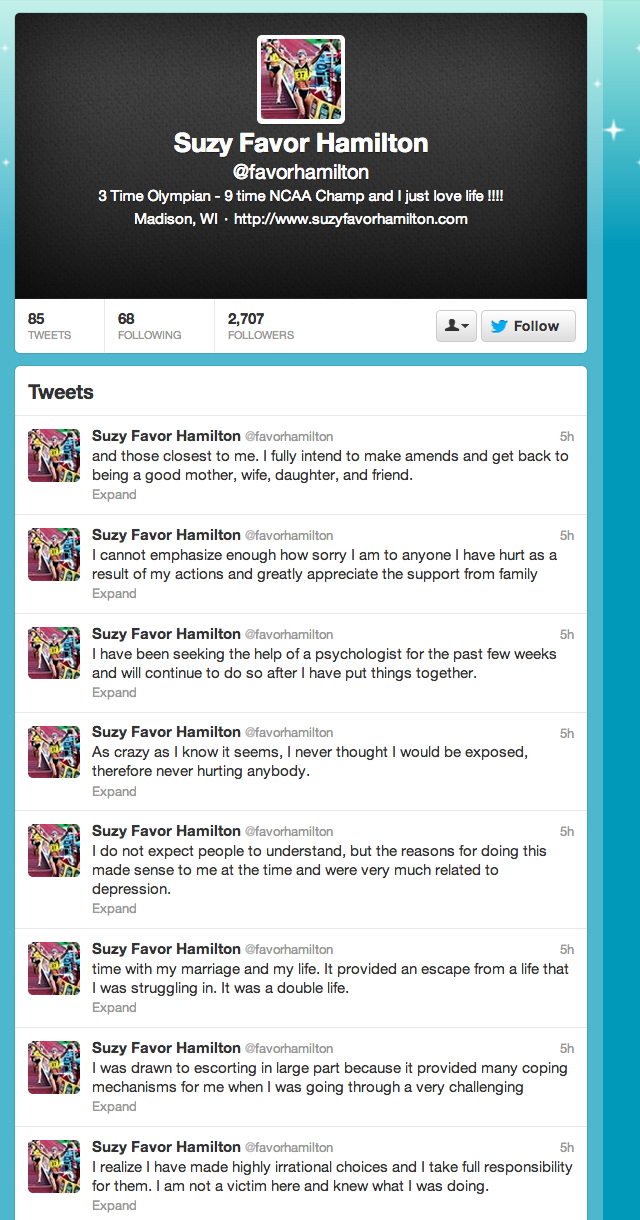 Suzy Favor Hamilton Tweets