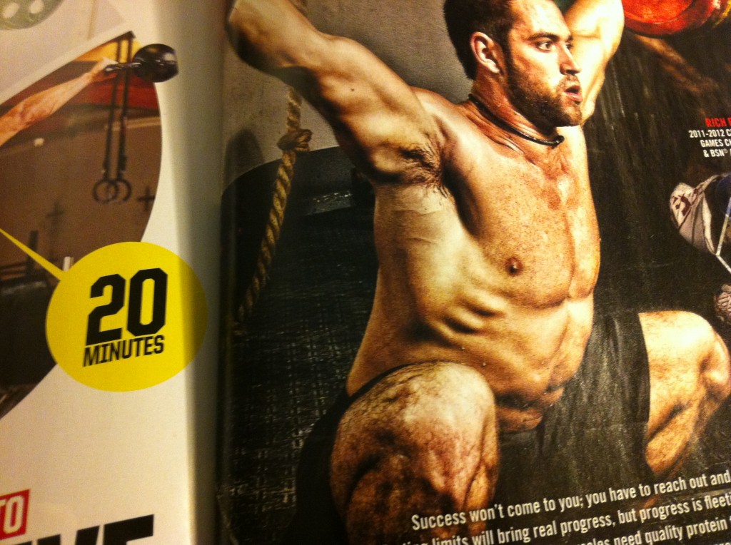 Rich Froning Jr. without Galatians 6:14 in Muscle and Fitness