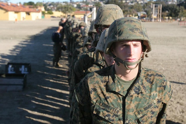Recruits at Marine Corps Recruit Depot San Diego