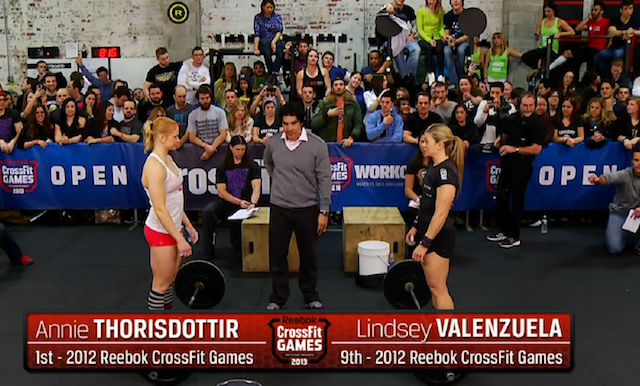 Lindsey Valenzuela vs Annie Thorisdottir at Reebok CrossFit Open 13.2