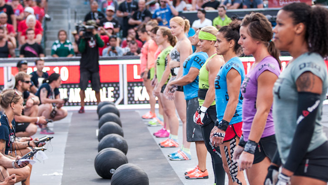 Top Female Athletes During the Meball/HSPU Event at the 2012 CrossFit Games (Image courtesy of CrossFit's Facebook Page)